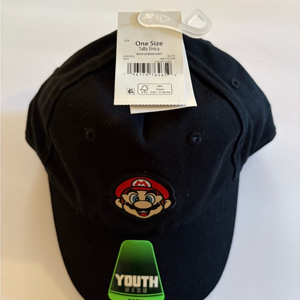 Black Mario Youth Cap
